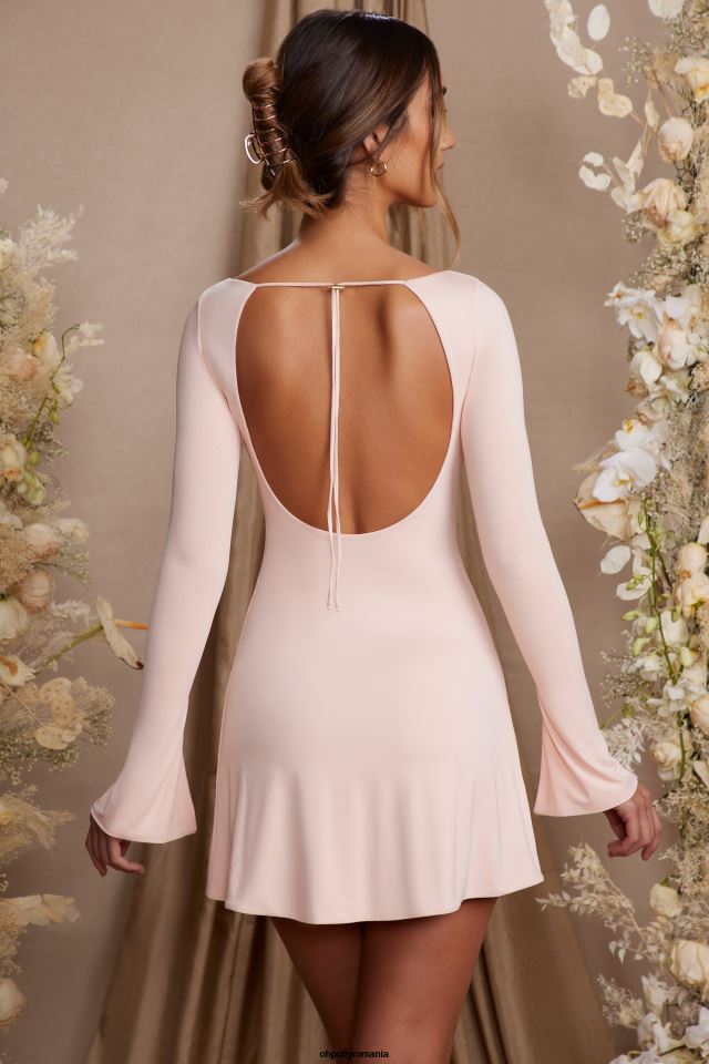 Oh Polly rochie femei rochie mini cu mânecă lungă, decupată, în formă de A fard de obraz 6PJ0L97