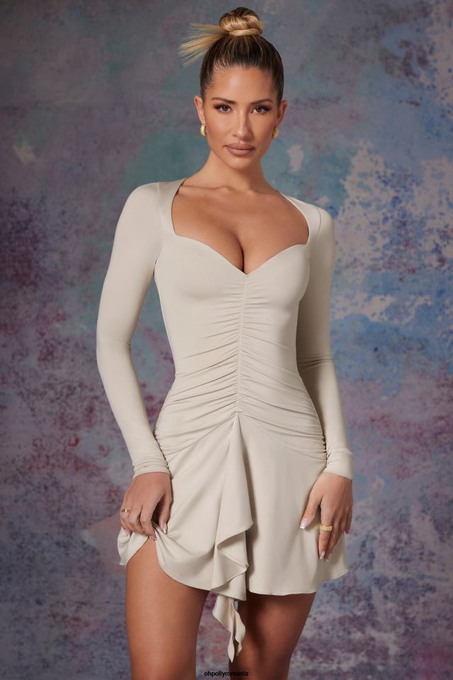 Oh Polly rochie femei rochie mini cu mânecă lungă fustă cascadă lili piatră 6PJ0L284
