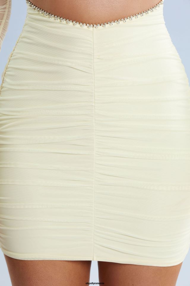 Oh Polly rochie femei rochie mini cu mânecă lungă nara fildeş 6PJ0L349