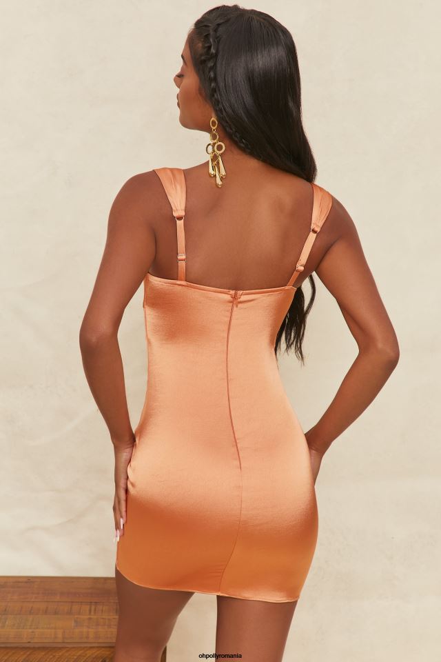 Oh Polly rochie femei rochie mini cu nod un miraj cu curea caramel 6PJ0L539