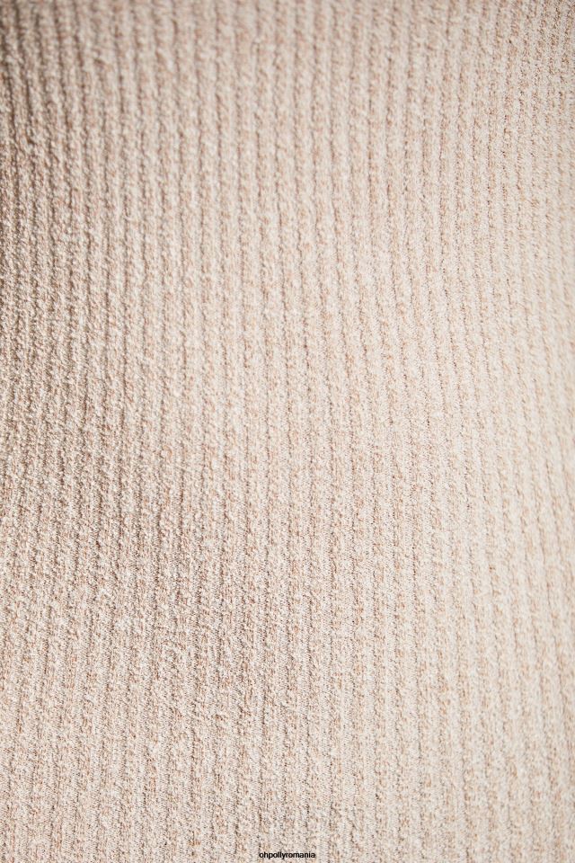 Oh Polly rochie femei rochie mini cu umăr rece nyssa cu mânecă lungă bej 6PJ0L102