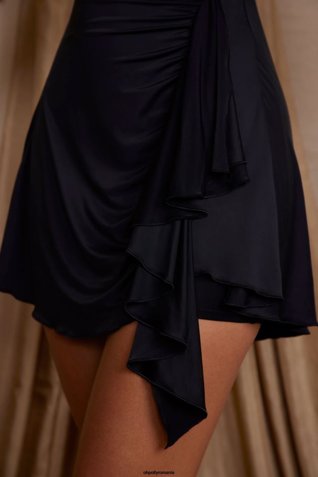 Oh Polly rochie femei rochie mini drapată rafaela negru 6PJ0L98
