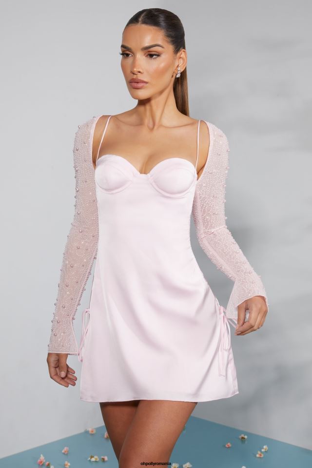 Oh Polly rochie femei rochie mini geneva cu mânecă lungă înfrumusețată fard de obraz 6PJ0L230