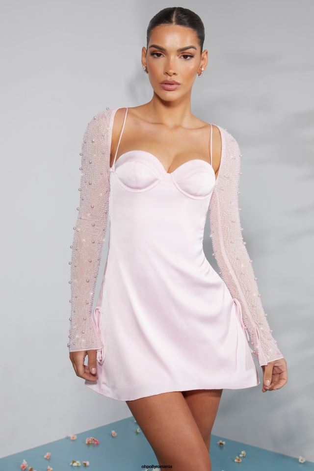 Oh Polly rochie femei rochie mini geneva cu mânecă lungă înfrumusețată fard de obraz 6PJ0L230