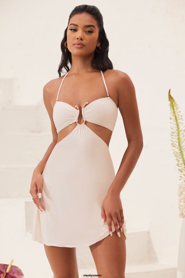 Oh Polly rochie femei rochie mini în formă de a, decupată în bandeau de coral fildeş 6PJ0L17