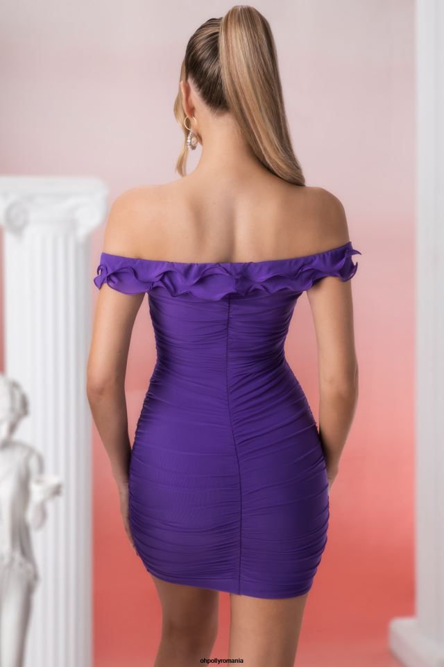 Oh Polly rochie femei rochie mini philia cu volane violet 6PJ0L415